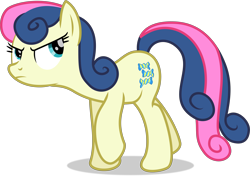 Size: 8510x5992 | Tagged: safe, artist:thatusualguy06, imported from derpibooru, bon bon, sweetie drops, earth pony, pony, magical mystery cure, absurd resolution, bon bon is not amused, female, looking up, mare, show accurate, simple background, solo, transparent background, unamused, vector