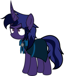 Size: 1191x1406 | Tagged: safe, artist:warszak, imported from derpibooru, oc, oc only, oc:gloomy void, pony, unicorn, big horn, female, horn, mare, simple background, solo, transparent background