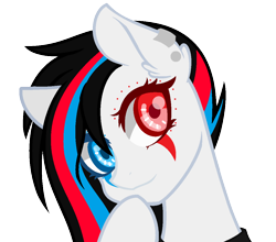 Size: 1116x984 | Tagged: safe, artist:riariirii2, imported from derpibooru, oc, oc only, earth pony, pony, bust, ear piercing, earring, earth pony oc, heterochromia, jewelry, piercing, simple background, solo, tattoo, thinking, transparent background