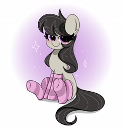 Size: 3501x3600 | Tagged: safe, artist:kittyrosie, imported from derpibooru, octavia melody, earth pony, pony, blushing, clothes, cute, female, looking at you, mare, sitting, smiling, socks, solo, striped socks, tavibetes