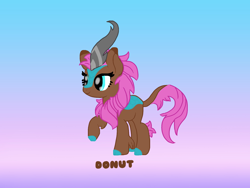 Size: 2048x1536 | Tagged: safe, artist:featherfur, imported from derpibooru, oc, oc:donut, kirin, pony, brown fur, fursona, kirin oc, kirin-ified, pink mane, ponified, species swap