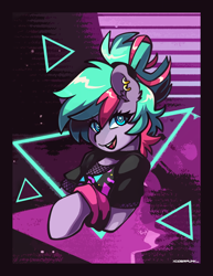 Size: 2318x3000 | Tagged: safe, artist:ciderpunk, imported from derpibooru, oc, clothes, commission, retrowave, synthwave