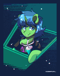 Size: 2346x3000 | Tagged: safe, artist:ciderpunk, imported from derpibooru, oc, oc:alope ruby aspendale, unicorn, clothes, commission, retrowave, synthwave