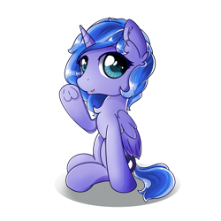 Size: 2048x2048 | Tagged: safe, artist:eris azure, imported from derpibooru, princess luna, alicorn, pony, cute, female, filly, lunabetes, shadow, simple background, sitting, solo, transparent background, woona, younger