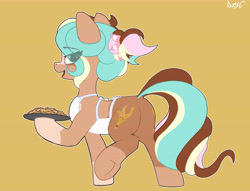 Size: 6489x4961 | Tagged: safe, artist:avery-valentine, imported from derpibooru, earth pony, pony, apron, butt, clothes, cookie, food, plot