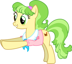 Size: 3400x3000 | Tagged: safe, artist:jeatz-axl, imported from derpibooru, chickadee, ms. peachbottom, earth pony, pony, bipedal, bipedal leaning, clothes, female, high res, leaning, mare, simple background, solo, transparent background, vector