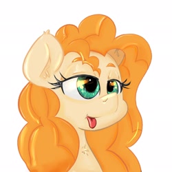 Size: 2048x2048 | Tagged: safe, artist:peachykireen, imported from derpibooru, pear butter, earth pony, pony, :p, digital art, solo, tongue out