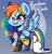 Size: 2255x2371 | Tagged: safe, artist:sakukitty, imported from derpibooru, rainbow dash, pegasus, pony, alternate hairstyle, clothes, cute, dashabetes, dress, eyebrows, eyebrows visible through hair, female, gala dress, heart eyes, high res, mare, raised hoof, smiling, solo, spread wings, wingding eyes, wings