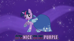 Size: 1280x720 | Tagged: safe, edit, edited screencap, imported from derpibooru, part of a set, screencap, twilight sparkle, pony, unicorn, suited for success, clothes, dress, female, gala dress, mare, solo