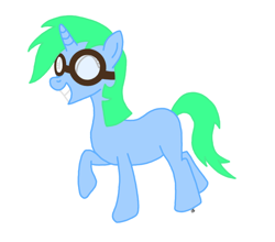 Size: 900x791 | Tagged: safe, artist:jelly_fash, imported from derpibooru, oc, oc only, oc:jelly fash, pony, unicorn, goggles, simple background, solo