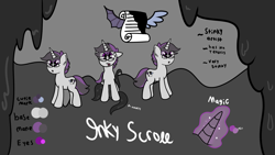 Size: 1920x1080 | Tagged: safe, artist:inky scroll, imported from derpibooru, oc, oc only, oc:inky scroll, pony, unicorn, male, reference sheet, solo, tendrils