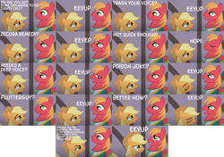 Size: 1981x1393 | Tagged: safe, edit, edited screencap, editor:quoterific, imported from derpibooru, screencap, applejack, big macintosh, earth pony, pony, filli vanilli, brother and sister, dialogue, eeyup, female, male, nope, siblings