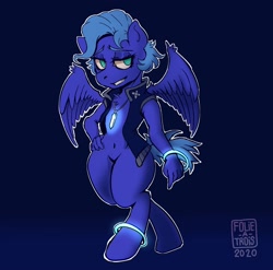 Size: 1920x1900 | Tagged: safe, artist:folie-a-trois, imported from derpibooru, oc, oc:steel mist, anthro, pegasus, unguligrade anthro, anthro oc, armband, clothes, female, jacket, jewelry, legband, mare, necklace, not luna, pegasus oc, wings