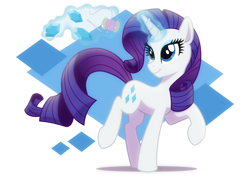 Size: 2800x1980 | Tagged: safe, artist:whitequartztheartist, imported from derpibooru, rarity, pony, unicorn, gem, magic, solo