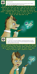 Size: 750x1502 | Tagged: safe, artist:fairyrave, imported from derpibooru, doctor whooves, time turner, oc, oc:neosurgeon, earth pony, pony, lovestruck derpy, doctor who, hologram, male, necktie, sonic screwdriver, stallion, the doctor