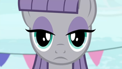 Size: 1280x720 | Tagged: safe, edit, edited screencap, editor:princessember2019, imported from derpibooru, screencap, maud pie, earth pony, pony, the gift of the maud pie, close-up, female, looking at you, mare, solo