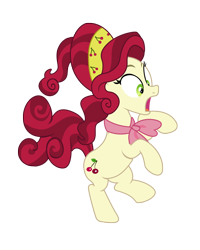 Size: 2120x2645 | Tagged: safe, artist:three uncle, imported from derpibooru, cherry jubilee, earth pony, pony, party pooped, cherry, female, food, mare, neckerchief, open mouth, simple background, surprised, transparent background, vector