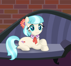 Size: 4154x3840 | Tagged: safe, artist:damlanil, imported from derpibooru, coco pommel, earth pony, pony, :i, clothes, couch, female, lying down, mare, show accurate, solo, vector