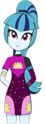 Size: 1730x4710 | Tagged: safe, artist:diilaycc, imported from derpibooru, sonata dusk, equestria girls, female, looking at you, simple background, solo, taco dress, transparent background