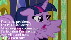 Size: 1920x1080 | Tagged: safe, edit, edited screencap, editor:quoterific, imported from derpibooru, screencap, twilight sparkle, alicorn, pony, the last problem, caption, crying, open mouth, solo, text, twilight sparkle (alicorn), worried