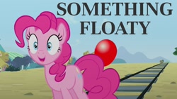 Size: 1920x1080 | Tagged: safe, edit, edited screencap, editor:quoterific, imported from derpibooru, screencap, pinkie pie, earth pony, pony, three's a crowd, balloon, female, open mouth, solo, that pony sure does love balloons