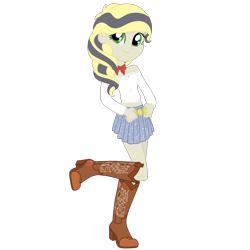 Size: 1700x1700 | Tagged: safe, artist:katelynleeann42, imported from derpibooru, oc, oc only, oc:honey apple, equestria girls, clothes, hat, shirt, simple background, skirt, solo, transparent background