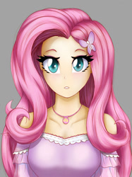 Size: 1024x1366 | Tagged: safe, artist:astevenamedwolf, imported from derpibooru, fluttershy, equestria girls, bust, female, geode of fauna, magical geodes, portrait, simple background, solo