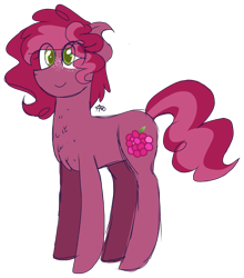 Size: 1469x1667 | Tagged: safe, artist:gallantserver, imported from derpibooru, oc, oc only, oc:raspberry sugarcane, earth pony, pony, female, magical lesbian spawn, mare, offspring, parent:pinkie pie, parent:tempest shadow, parents:tempestpie, simple background, solo, transparent background