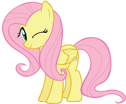 Size: 5833x4811 | Tagged: safe, artist:gyrotech, imported from derpibooru, fluttershy, pegasus, pony, stare master, cute, one eye closed, shyabetes, simple background, solo, transparent background, vector, wink