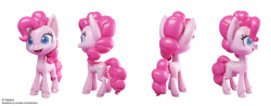 Size: 1600x626 | Tagged: safe, artist:andrew hickinbottom, artist:andyh_3d, imported from derpibooru, part of a set, pinkie pie, earth pony, pony, my little pony: pony life, 3d, 3ds max, butt, g4.5, multiple angles, official, open mouth, plot, pony life, simple background, turnaround, white background