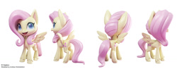 Size: 1600x626 | Tagged: safe, artist:andrew hickinbottom, artist:andyh_3d, imported from derpibooru, part of a set, fluttershy, pegasus, pony, my little pony: pony life, 3d, 3ds max, butt, cute, daaaaaaaaaaaw, g4.5, multiple angles, official, open mouth, plot, pony life, shyabetes, simple background, turnaround, white background