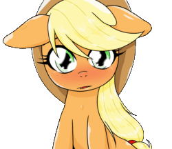 Size: 1480x1280 | Tagged: safe, artist:batipin, imported from derpibooru, applejack, earth pony, pony, animated, blinking, blushing, cute, eye shimmer, female, floppy ears, jackabetes, looking at you, mare, open mouth, simple background, solo, transparent background