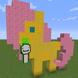 Size: 659x661 | Tagged: artist needed, source needed, safe, imported from derpibooru, fluttershy, pegasus, pony, brony, dream, dream (minecraft youtuber), dream (youtuber), minecraft, minecraft pixel art, pixel art