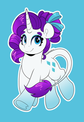 Size: 2748x4000 | Tagged: safe, alternate version, artist:partylikeanartist, imported from derpibooru, rarity, pony, unicorn, bow, eyebrows, gradient hooves, gradient mane, hair bow, leonine tail, redesign, ribbon, solo, traditional unicorn tail