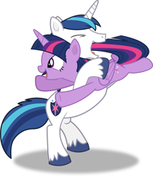 Size: 5211x6000 | Tagged: safe, artist:frownfactory, imported from derpibooru, shining armor, twilight sparkle, alicorn, pony, unicorn, the one where pinkie pie knows, .svg available, brother and sister, eyes closed, female, happy, horn, hug, male, mare, misleading thumbnail, open mouth, siblings, simple background, sister spinning, stallion, transparent background, twilight sparkle (alicorn), vector, wings