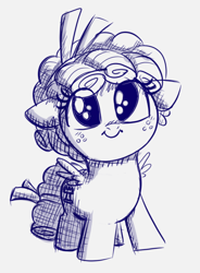 Size: 464x631 | Tagged: safe, artist:heretichesh, imported from derpibooru, cozy glow, pegasus, pony, bow, cozybetes, cute, female, filly, freckles, hair bow, monochrome, sketch, solo