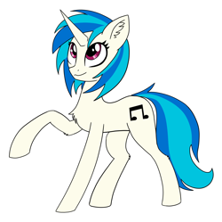 Size: 1736x1732 | Tagged: safe, artist:anglov, imported from derpibooru, dj pon-3, vinyl scratch, pony, unicorn, chest fluff, ear fluff, female, looking up, mare, raised hoof, simple background, solo, white background