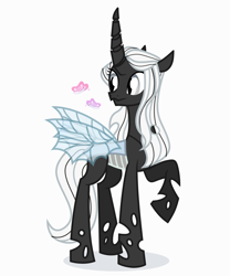 Size: 2500x3000 | Tagged: safe, artist:yankirichan, imported from derpibooru, oc, oc only, oc:queen venyx, changeling, changeling queen, changeling queen oc, female, simple background, solo, transparent background, white changeling