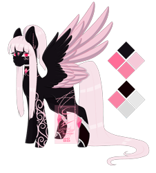Size: 1973x2180 | Tagged: safe, artist:minelvi, imported from derpibooru, oc, oc only, pegasus, pony, ear piercing, eyelashes, makeup, pegasus oc, piercing, reference sheet, simple background, solo, tattoo, transparent background, two toned wings, wings