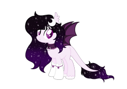 Size: 2000x1400 | Tagged: safe, artist:katelynleeann42, imported from derpibooru, oc, oc only, oc:amethyst, bat pony, pony, choker, female, mare, simple background, solo, transparent background