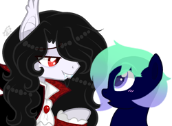 Size: 1354x995 | Tagged: safe, artist:katelynleeann42, artist:sugaryicecreammlp, imported from derpibooru, oc, oc:ghoulia, pony, dracula, female, male, mare, ponified, simple background, stallion, transparent background