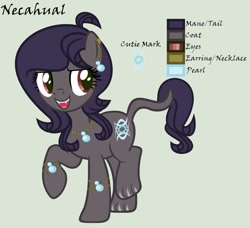 Size: 1280x1169 | Tagged: safe, artist:lominicinfinity, imported from derpibooru, oc, oc only, oc:necahual, hybrid, pony, female, parent:ahuizotl, reference sheet, simple background, solo