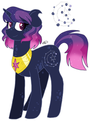 Size: 1350x1802 | Tagged: safe, artist:gallantserver, imported from derpibooru, oc, oc only, oc:damascus, pony, unicorn, element of magic, female, magical lesbian spawn, mare, offspring, parent:princess luna, parent:tempest shadow, parents:tempestluna, simple background, solo, transparent background