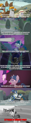 Size: 2003x7875 | Tagged: safe, edit, edited screencap, imported from derpibooru, screencap, bell tolls, pony of shadows, rockhoof, star swirl the bearded, stygian, twilight sparkle, alicorn, earth pony, pony, unicorn, shadow play, antagonist, beard, book, caption, cloak, clothes, comic, door, facial hair, female, hoof on shoulder, image macro, impact font, journal, male, mare, netitus, op has a point, open mouth, pointing, ponehenge, raised hoof, screencap comic, shield, stallion, star swirl's journal, text, twilight sparkle (alicorn), unnamed character, unnamed pony, village, worst pony