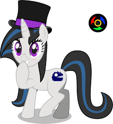 Size: 2716x2974 | Tagged: safe, artist:kyoshyu, imported from derpibooru, oc, oc only, oc:silent night, pony, unicorn, female, hat, high res, mare, simple background, solo, top hat, transparent background, vector