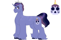 Size: 1280x854 | Tagged: safe, artist:itstechtock, imported from derpibooru, oc, oc only, pony, unicorn, crown, jewelry, offspring, parent:stygian, parent:twilight sparkle, parents:twigian, regalia, simple background, solo, white background