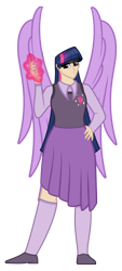 Size: 2700x6000 | Tagged: safe, artist:cyril_deroach, artist:deroach, imported from derpibooru, twilight sparkle, alicorn, human, art pack:equestria humanized project, clothes, cutie mark, cutie mark on clothes, equestria project humanized, fanfic, fanfic art, female, humanized, magic, simple background, solo, solo female, transparent background, twilight sparkle (alicorn), winged humanization, wings