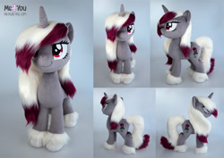 Size: 2200x1561 | Tagged: safe, artist:meplushyou, imported from derpibooru, oc, oc only, oc:rose glow, pony, unicorn, female, irl, mare, photo, plushie, solo