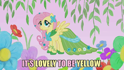 Size: 1280x720 | Tagged: safe, edit, edited screencap, imported from derpibooru, screencap, fluttershy, suited for success, clothes, cute, dress, gala dress, shyabetes