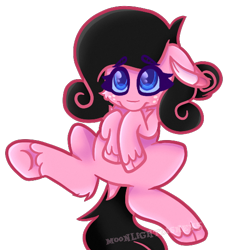 Size: 478x530 | Tagged: safe, artist:moonlightdisney5, artist:thatonefluffs, imported from derpibooru, oc, oc only, oc:moonlight, earth pony, pony, cute, fluffy, freckles, looking at you, shy, solo, unshorn fetlocks